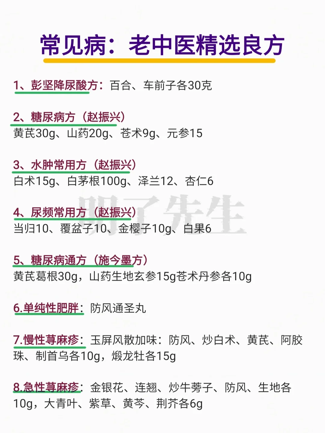 常见病，老中医精选良方