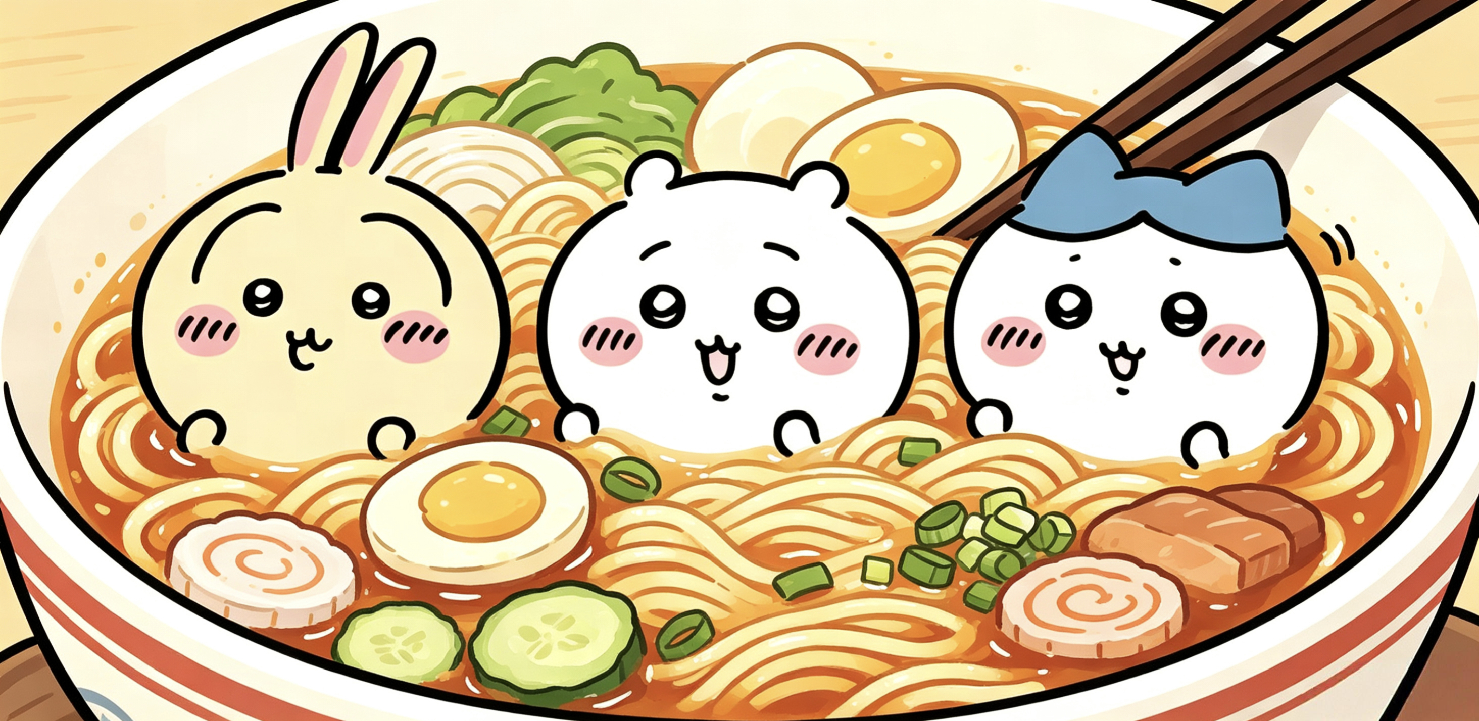 吉伊卡哇灵感共创夏日企画吉伊卡哇牌拉面限定食材新鲜可爱图片由ai生成 