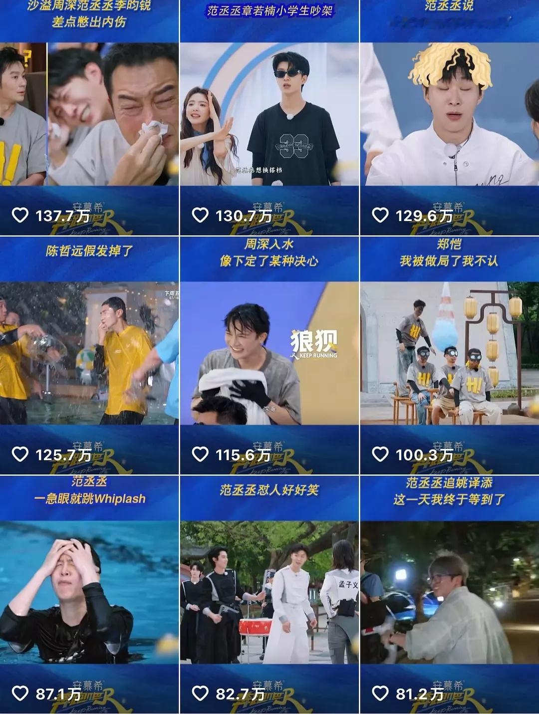 跑男本季官抖点赞排名，看看谁在下沉市场吃到红利了？ ​​​