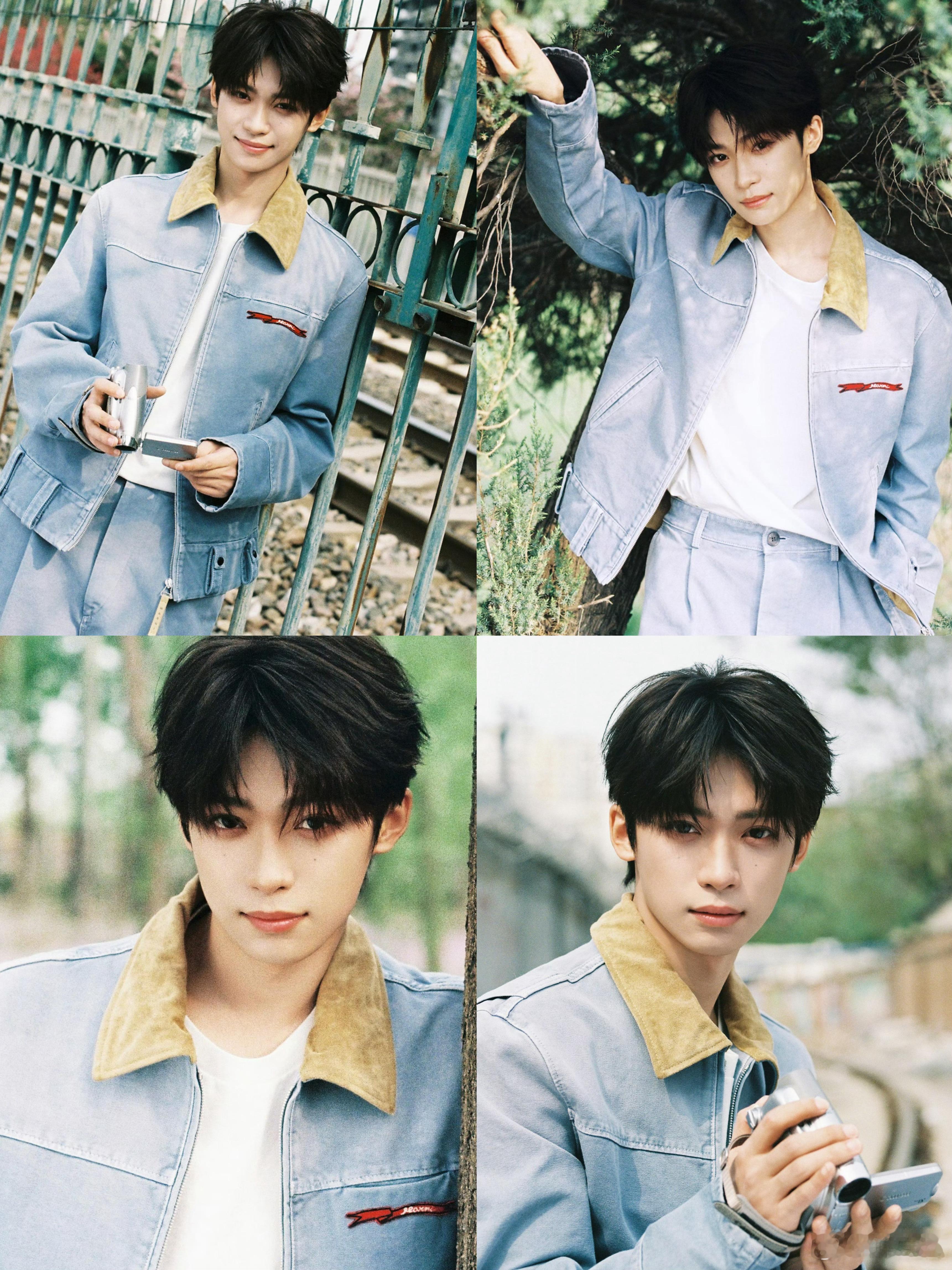 国外网友长城偶遇梓渝，路人原相机都扛住的颜值太绝！阳光清爽、少年感拉满，走到哪都