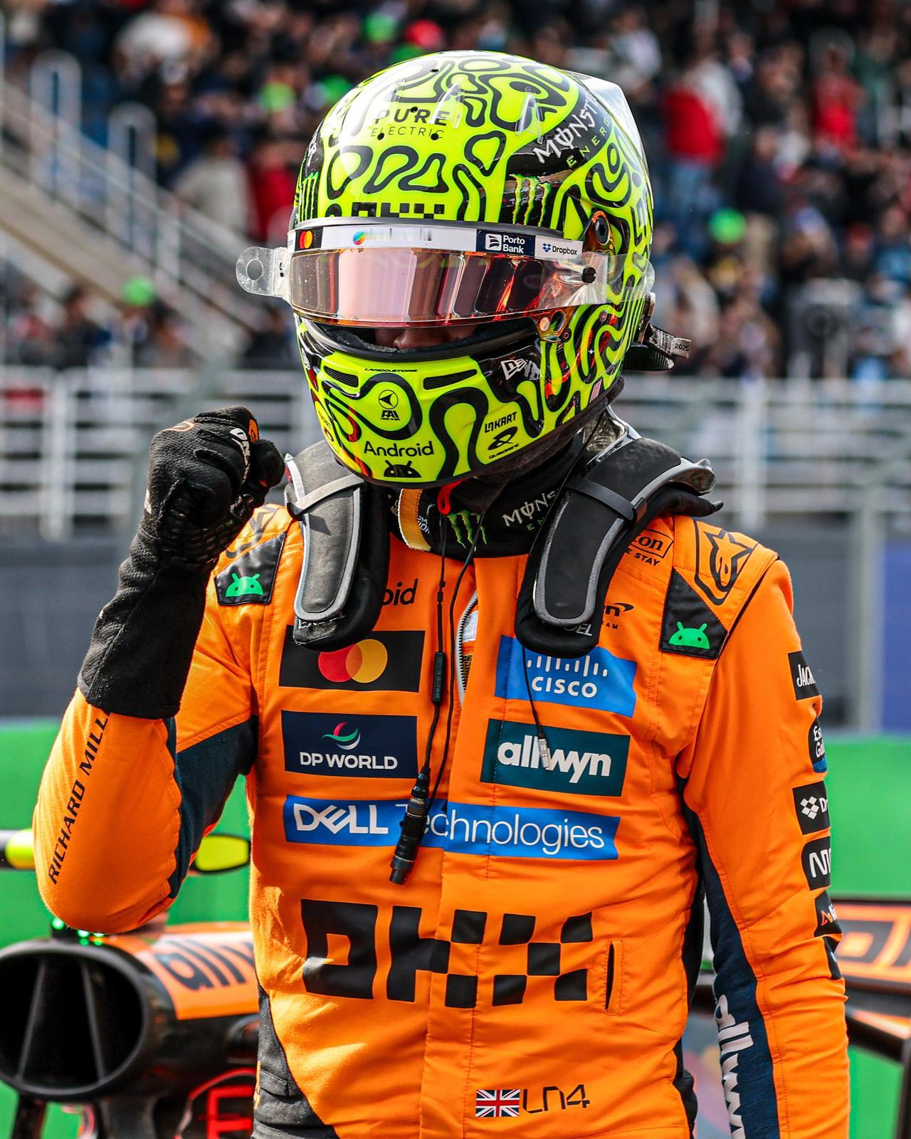 兰多·诺里斯已连续5场次在比赛中取得杆位和胜利

墨西哥取得杆位⚡️
墨西哥正赛