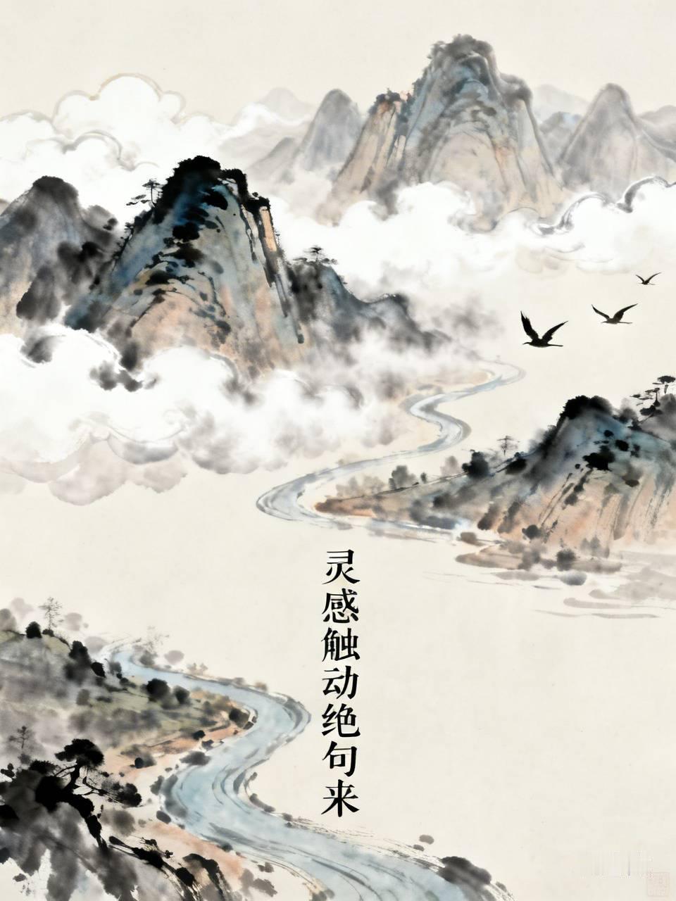 下联：灵感触动绝句来。