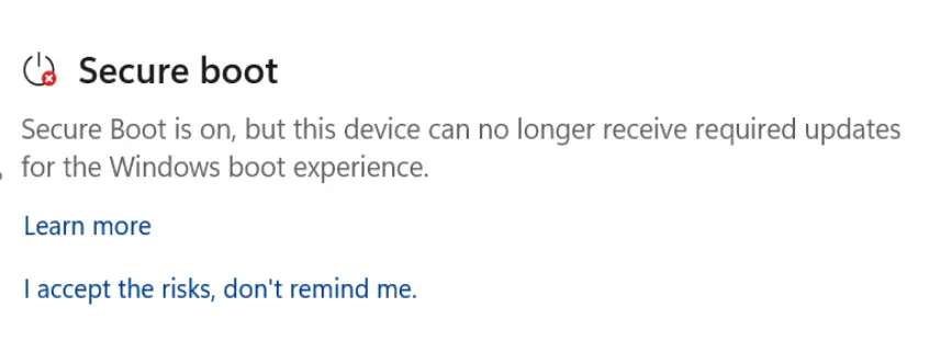 微软近日在 Windows 安全应用中新增安全启动（Secure Boot）证书