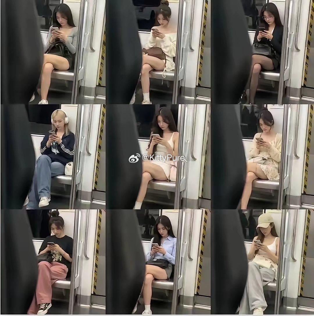 现在小姑娘怎么坐姿都一样？ 