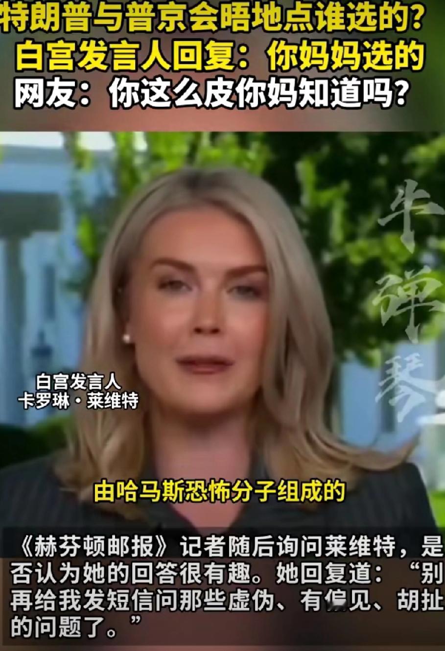 很多网民吹捧的特朗普新闻秘书，白宫发言人莱维特越来越像一个街头泼妇！她竟然对一个
