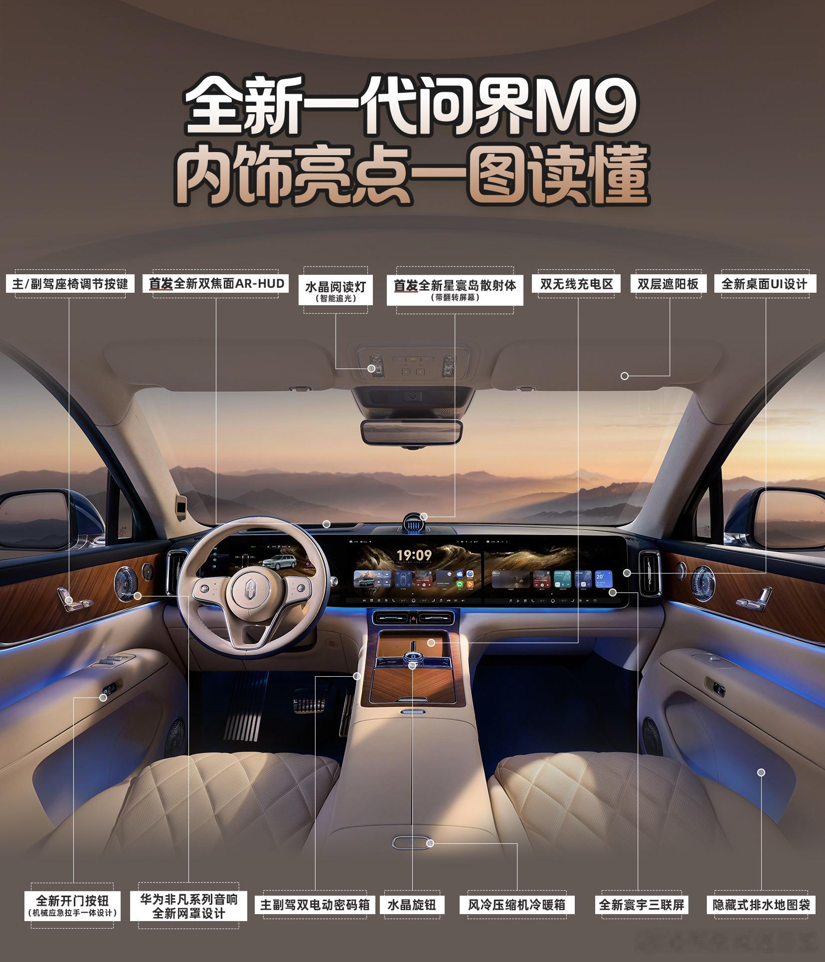 新款问界M9内饰变化鸿蒙智行豪华大9系内饰亮点快速了解下 深圳·益田假日广场(深