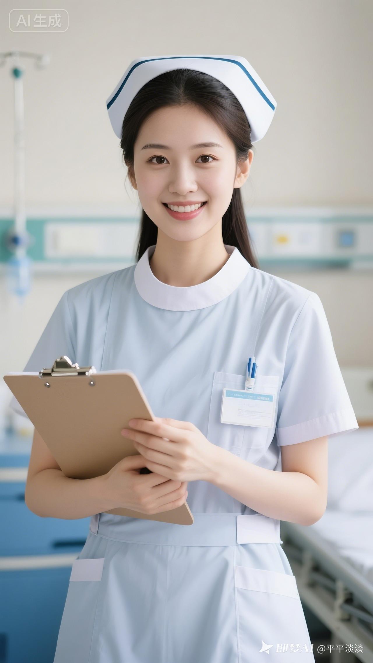 微笑的护士小姐姐，温柔守护健康每一天💙👩‍⚕️