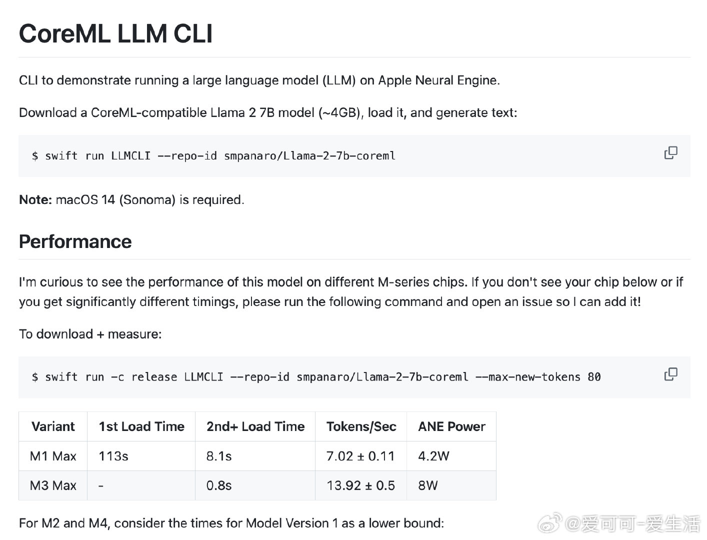 CoreML LLM CLI：在 Apple Neural Engine 上运行