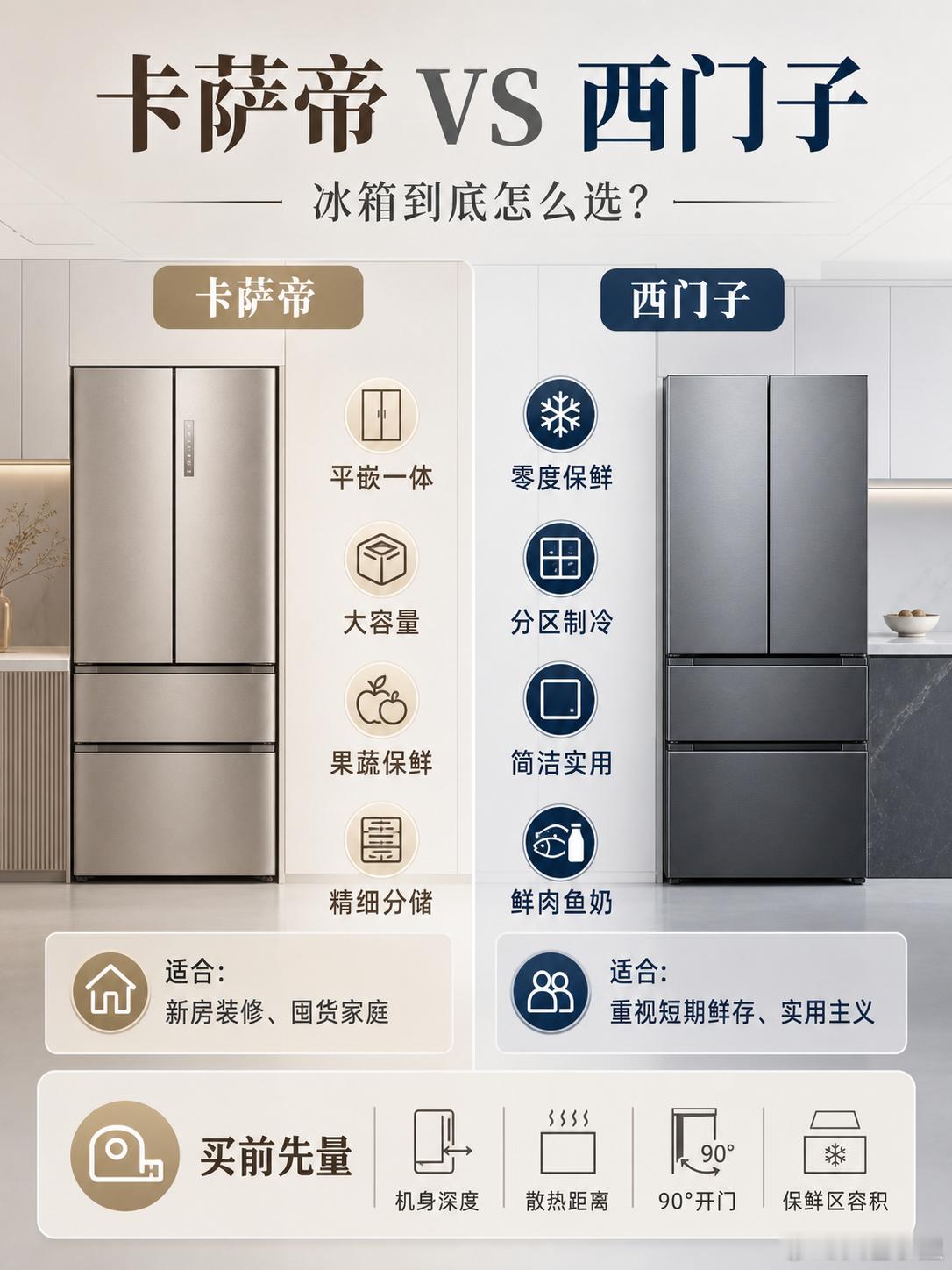 卡萨帝和西门子怎么选 过去买高端冰箱，很多人的思路很简单：国产看卡萨帝，德系品牌