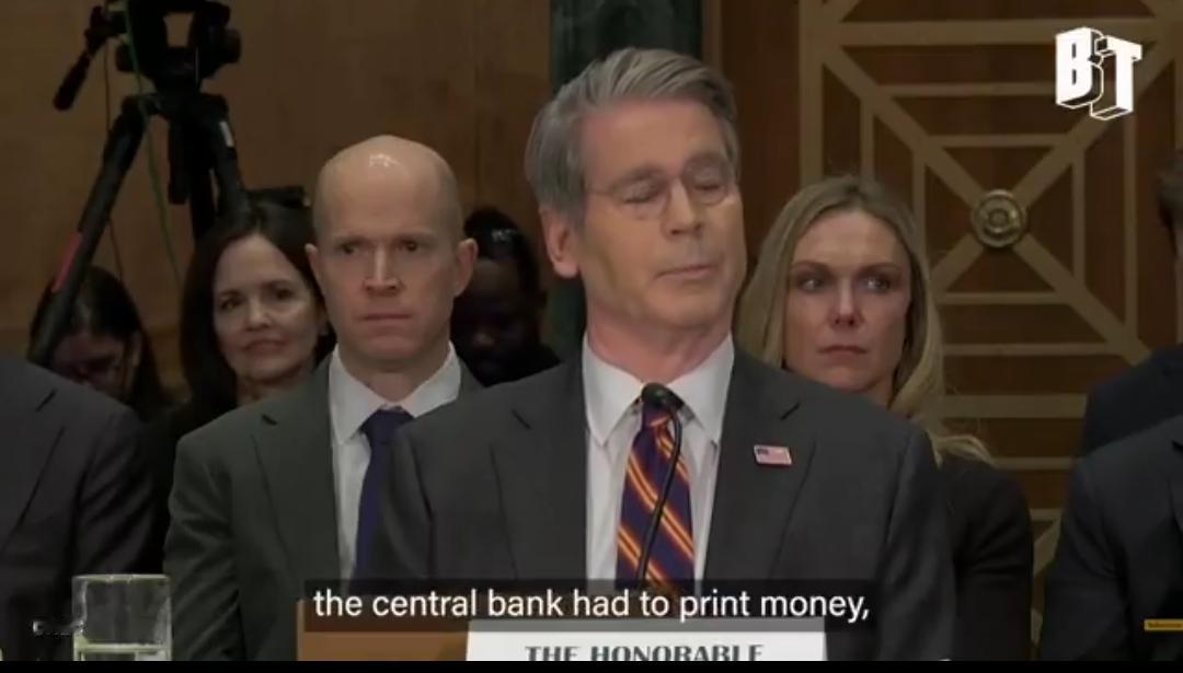 新闻快讯——在参议院银行委员会的一场听证会上，美国财政部长斯科特·贝森特承认，曾