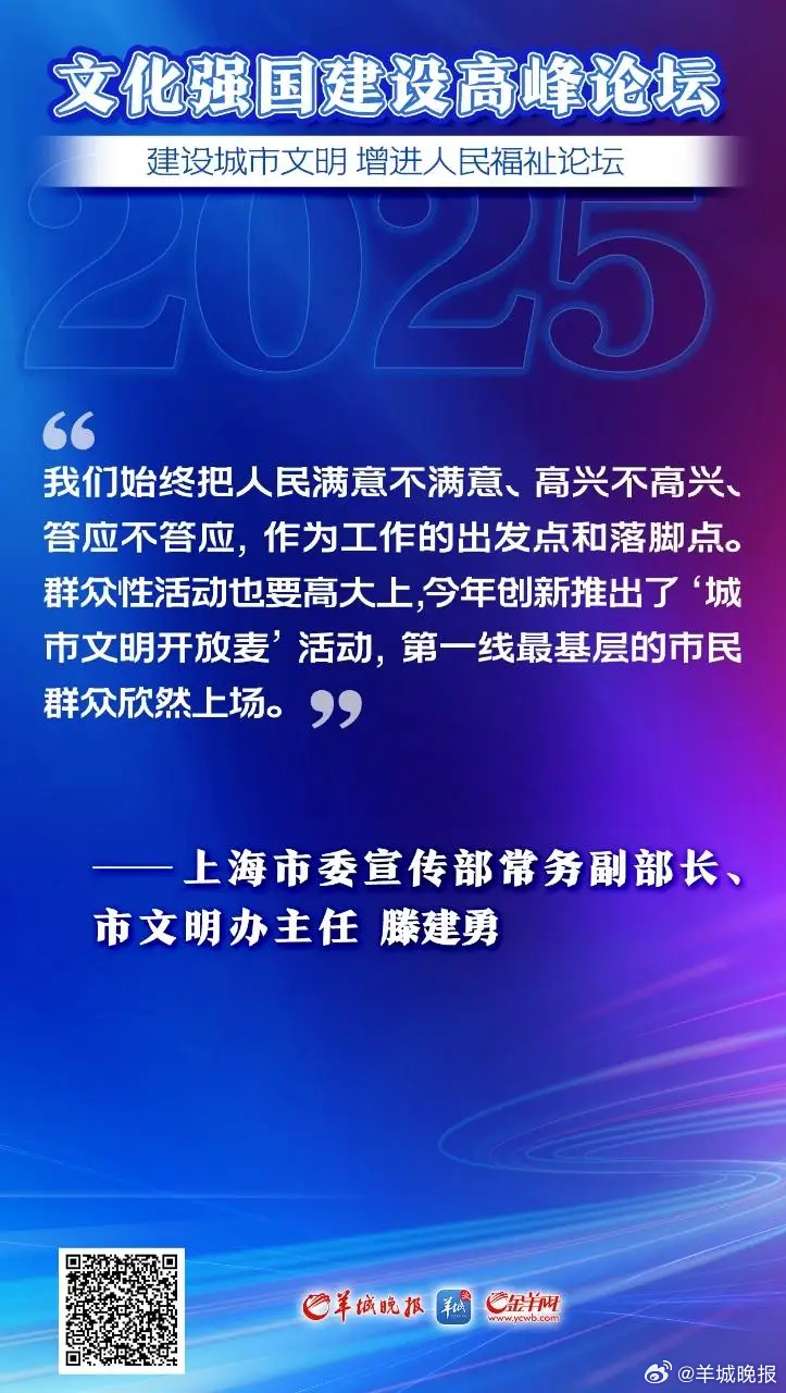【如何建设“城市文明”？嘉宾们这么说】#聚焦2025文化强国建设高峰论坛# 5月