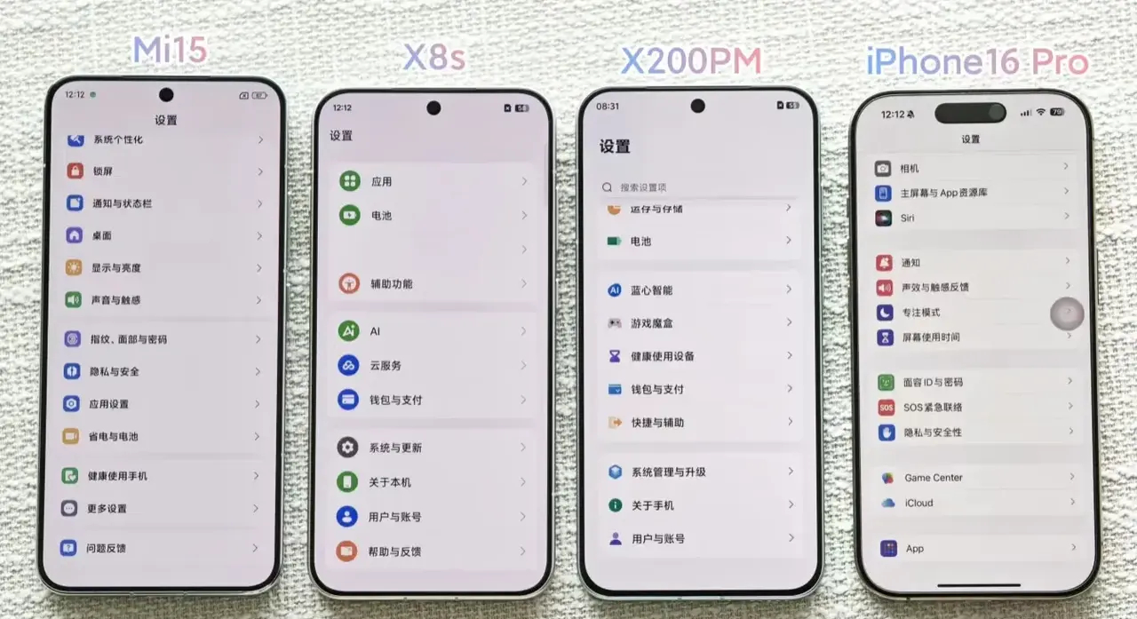 这几款手机的正面，你更喜欢哪个 ​​​
