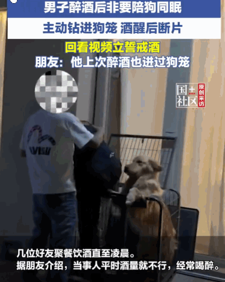 笑不活了！云南玉溪，一男子与好友聚餐酣饮至凌晨，醉意上头后，他执意要与狗狗同睡。