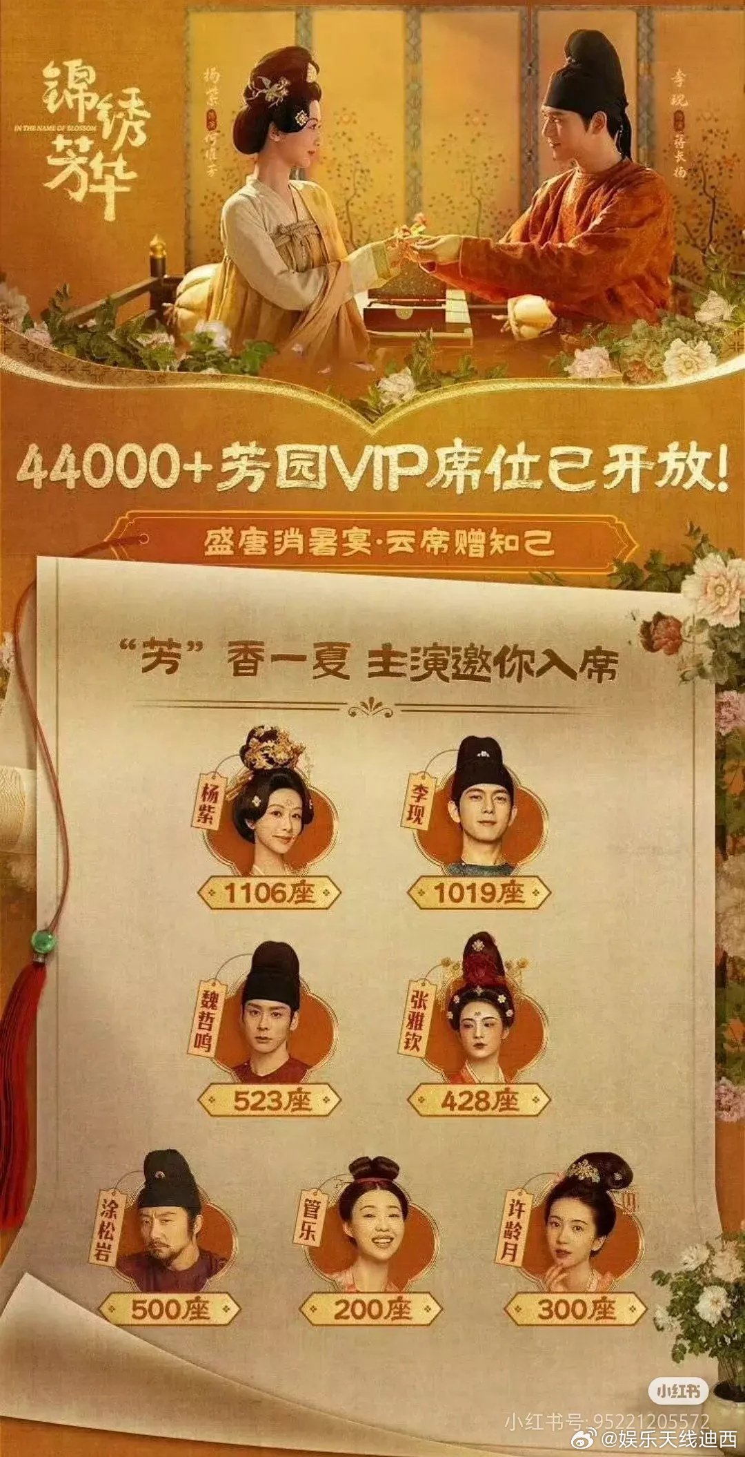 报，杨紫《锦绣芳华》今晚🥭有4w多云包场[春游家族][春游家族] ​​​