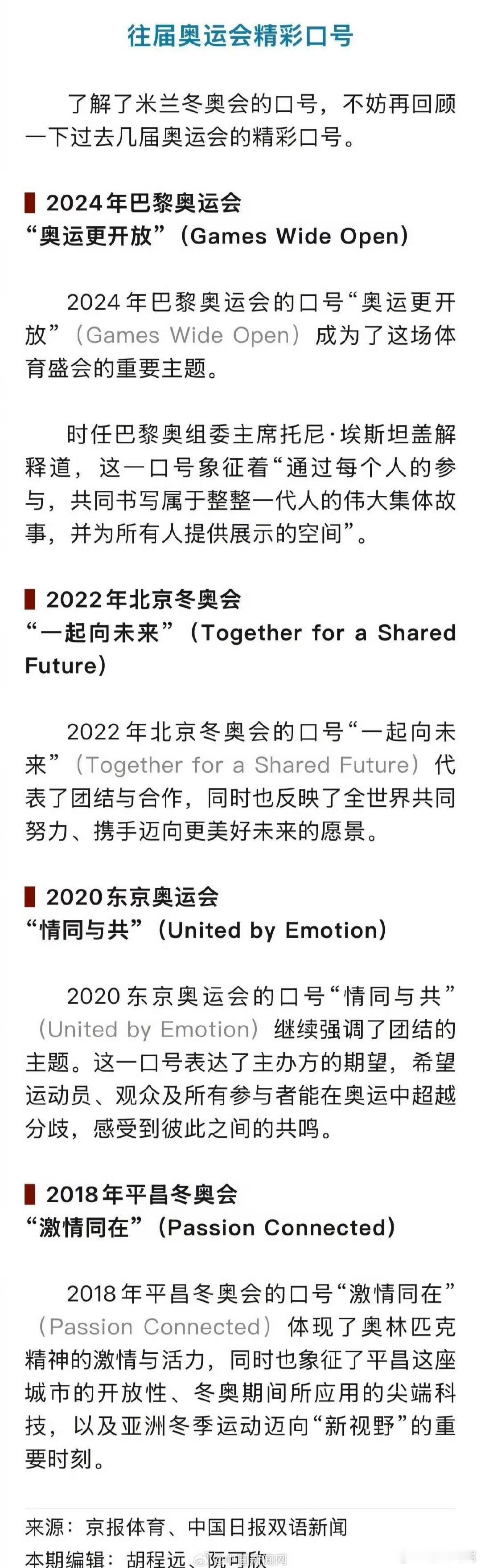 米兰冬奥会口号的中文翻译好妙谁被米兰冬奥这句翻译惊艳到！英文IT’s Your 