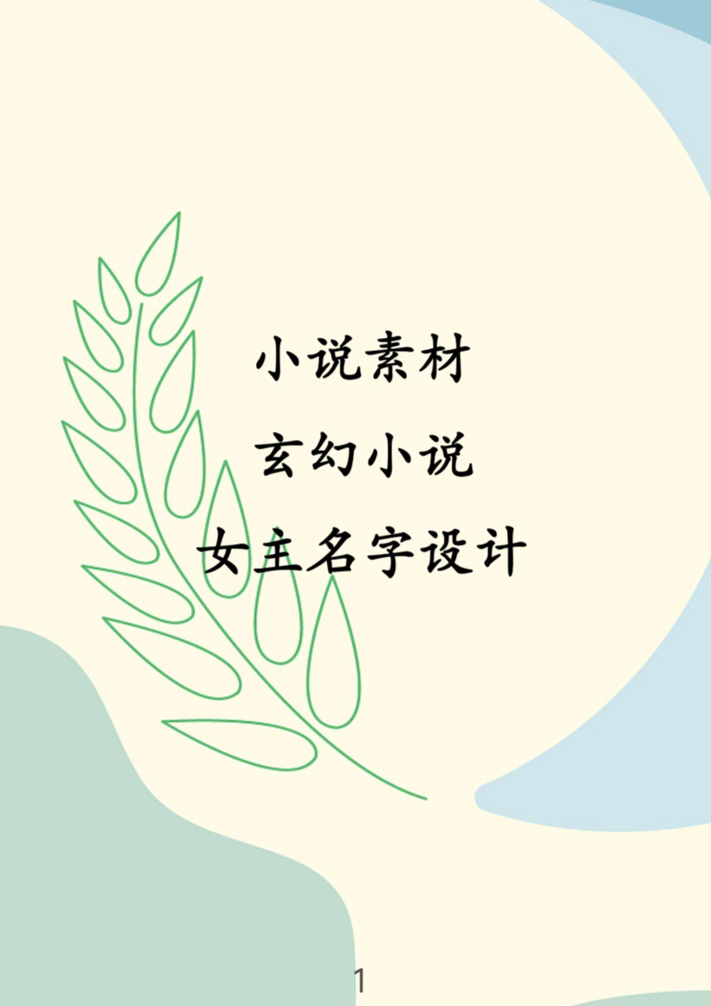 女主名字设计。