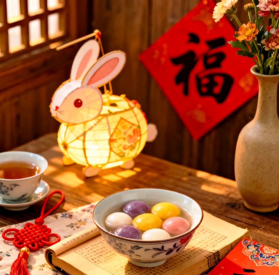 花灯映红了巷口，牵着爸妈的手逛灯会，揣着满兜糖炒栗子，听着他们絮絮叨叨，元宵的甜