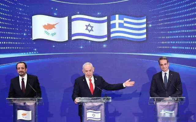 海外新鲜事 以色列总理本雅明·内塔尼亚胡在12月22日与希腊和塞浦路斯领导人共同