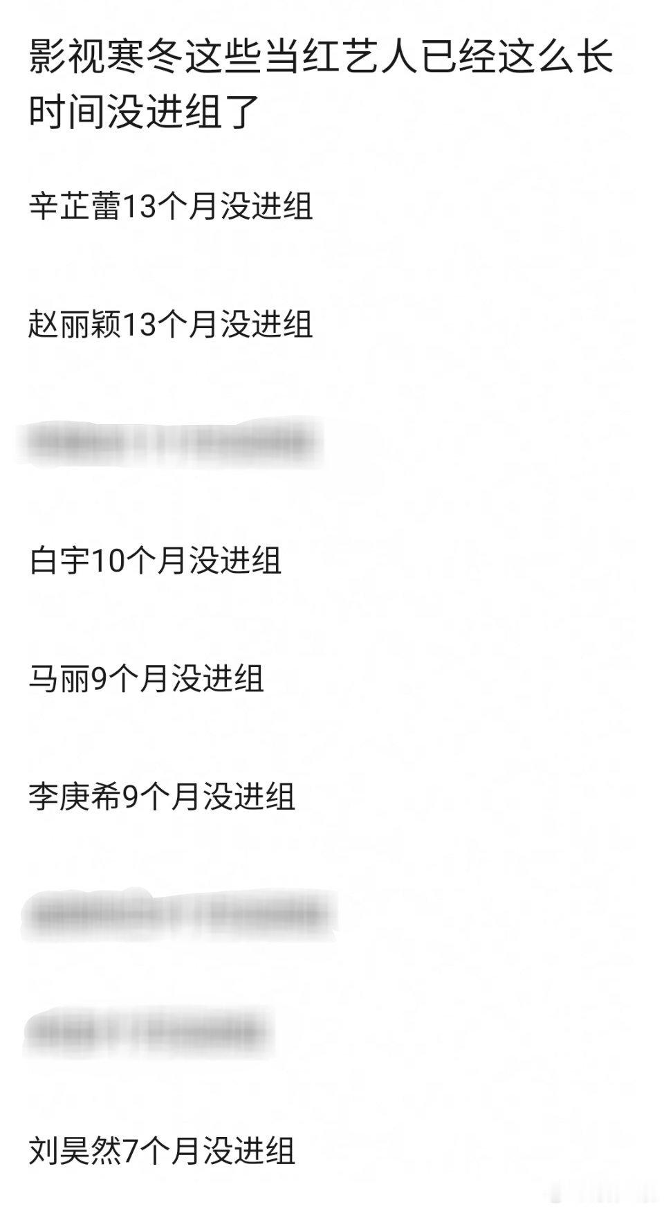这几个可能是真在选剧本，其他长时间没剧组的不好说