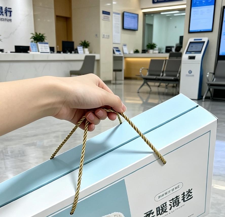 我上午去银行存款，客户经理送了一个薄毛毯，不敢拿回家，怎么办？