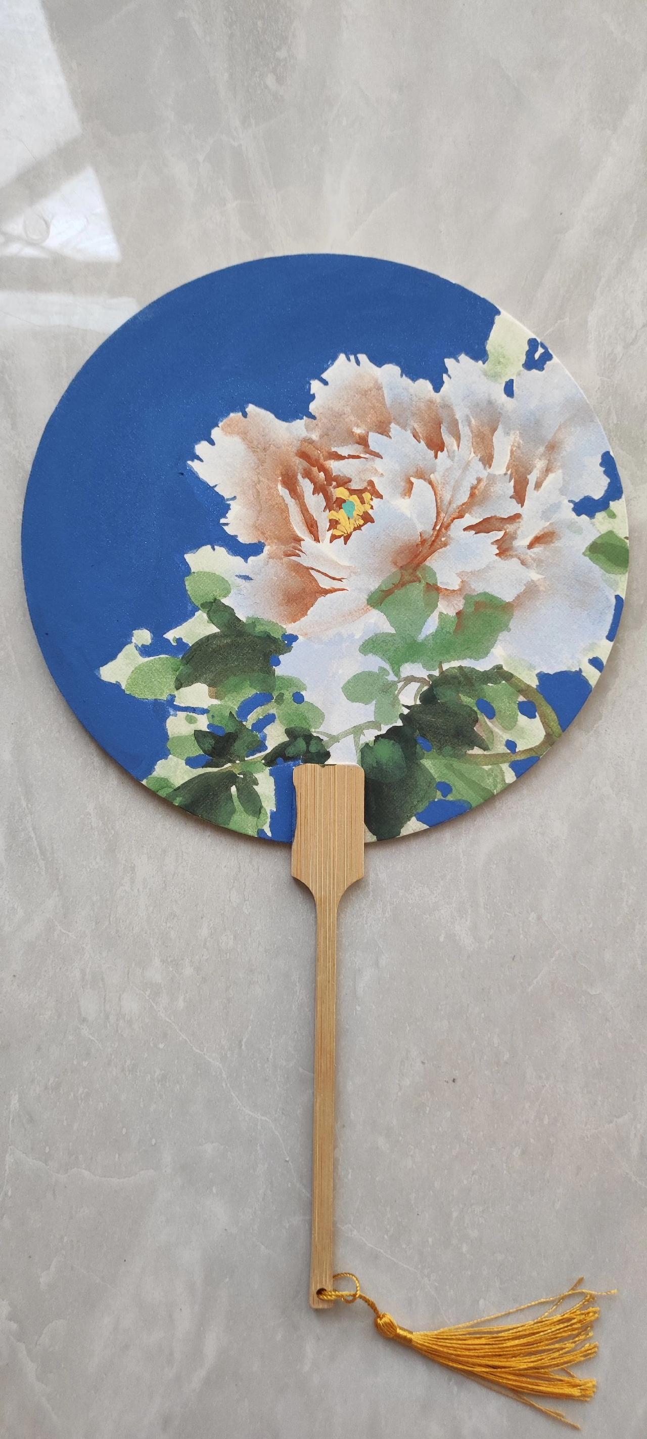 #牡丹花画法视频 #原创作品 #零基础教学 #古风扇子 #香凝写意牡丹