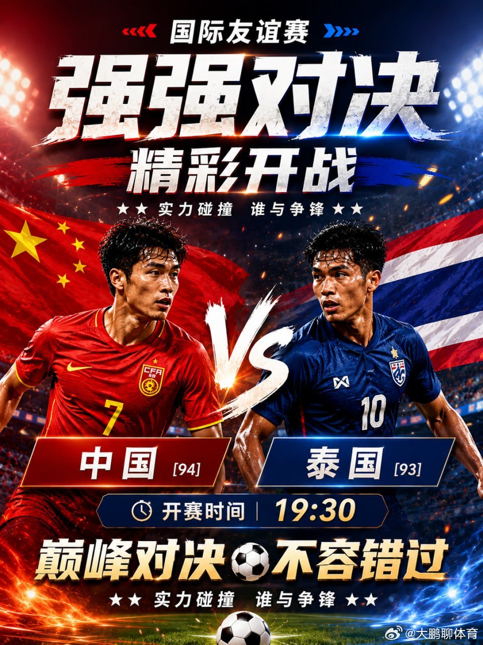 201 国际友谊2026-06-09 19:30中国VS泰国方向：平/让负年龄：