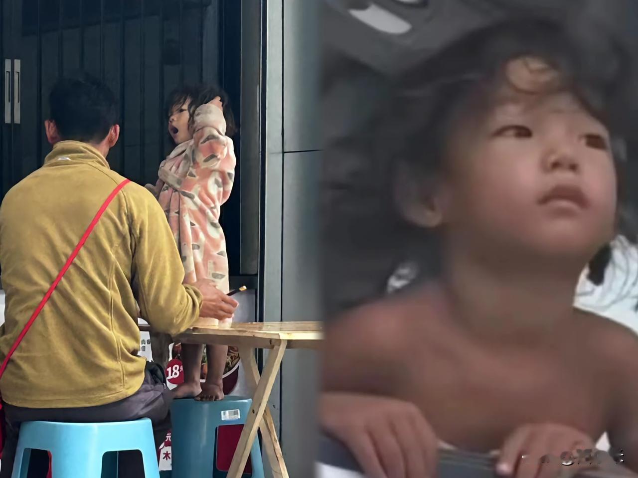 野人小孩”终于有厚外套了，在爸爸的帮助下能慢慢站直走路了，但回想起这孩子过去三年