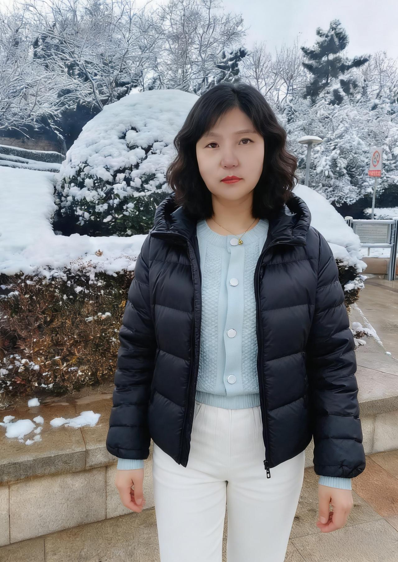 冬日雪景皆入画，佳人立处自成诗。