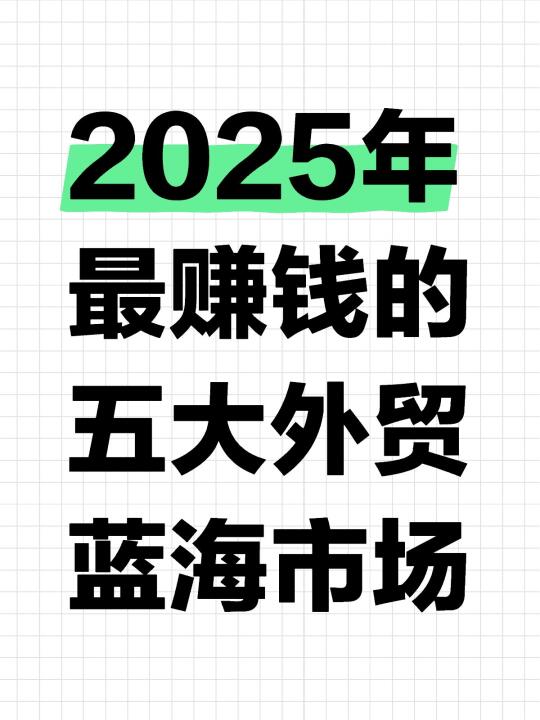 2025最赚钱的五大外贸蓝海市场🔥