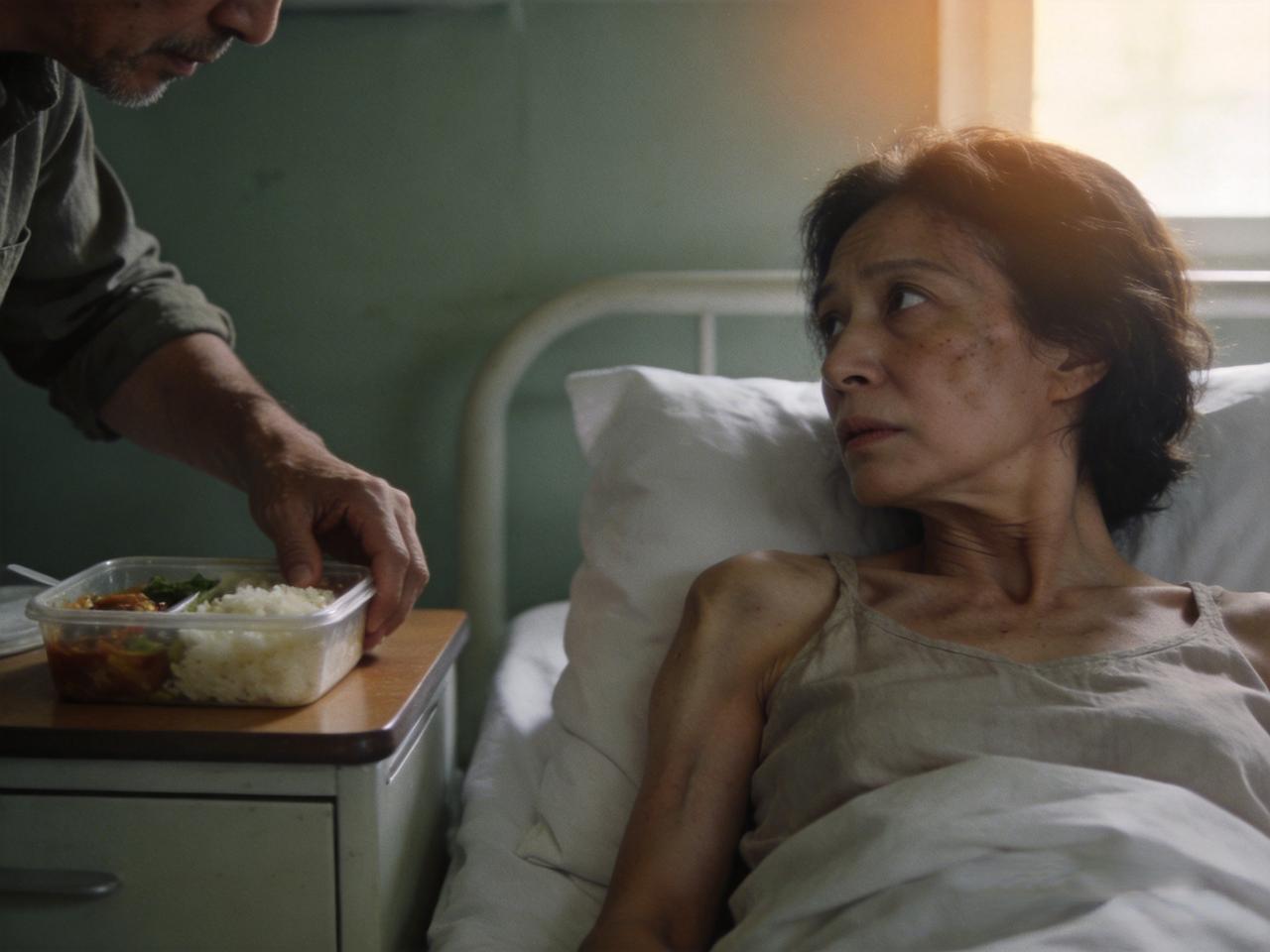 前妻住院费我先垫,她大哥都不来，就我来。
昨天看她，住院没人管，病床上瘦得似柴火