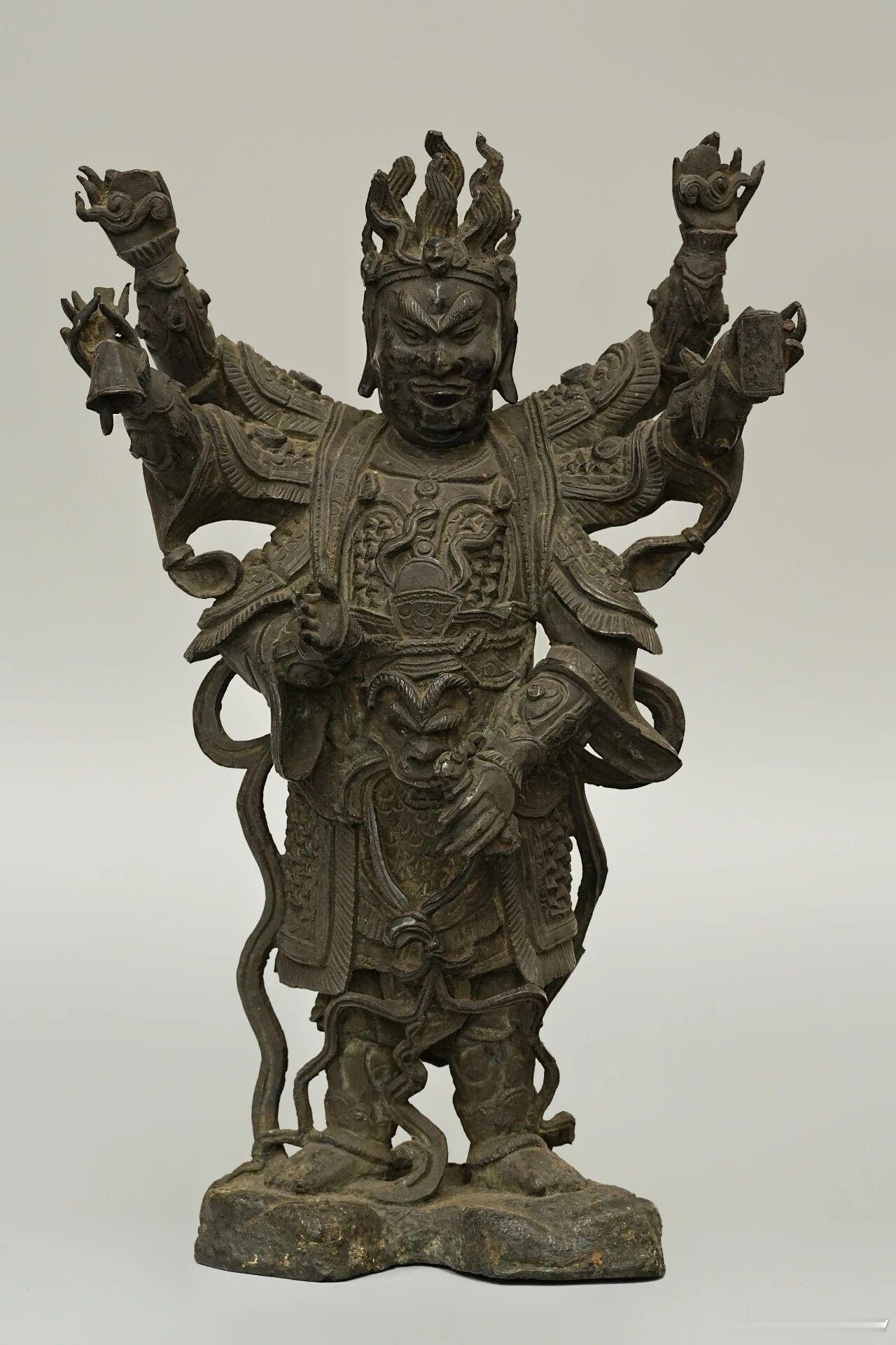 明 古铜天蓬元帅立像高约29cm 幅宽约19cm 纵宽约11.5cm重约4242