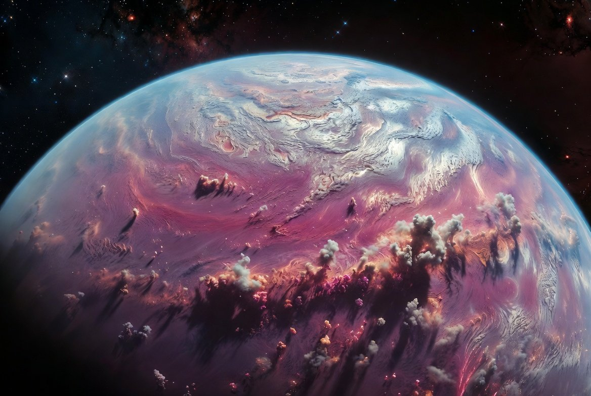 韦伯望远镜在宇宙深处发现了一颗粉红色星球... 