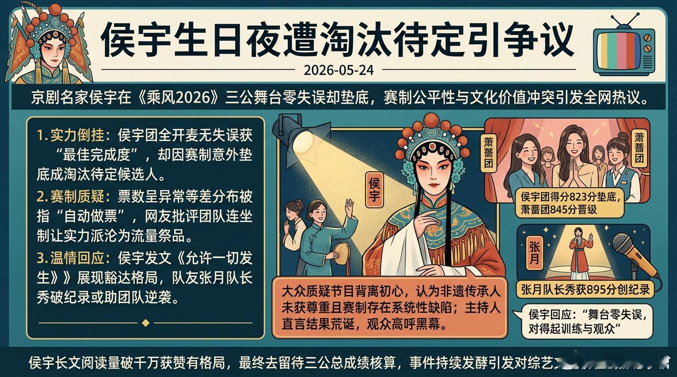 生日遇淘汰，非遗传承人离场：谁辜负了真正的舞台初心38岁生日当天，京剧名家侯宇在