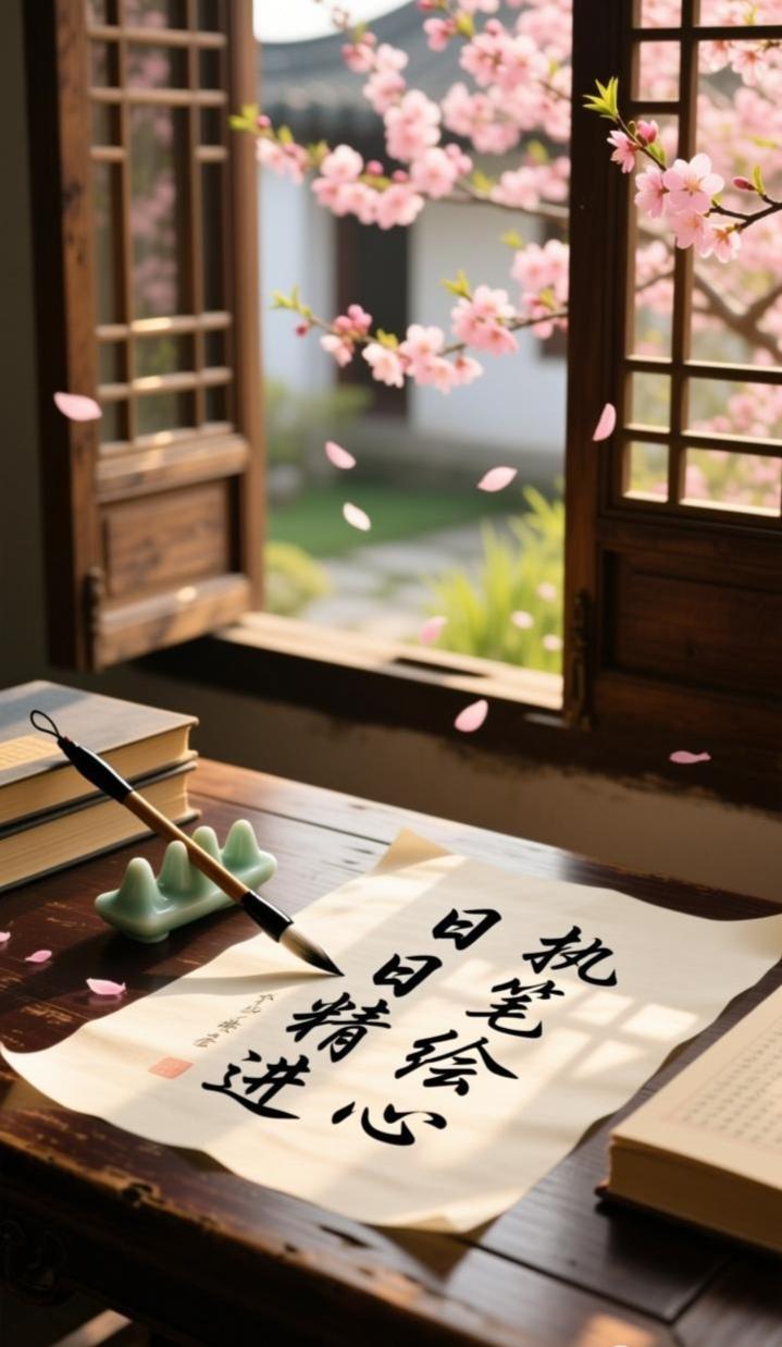 执笔绘心，日日精进，让励志的文字在新年的时光里，如春风化雨般滋养心灵。