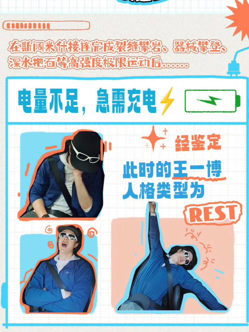 王一博的充电日耶啵人格类型：REST出现！高能量人群快速回血的一天从“自助餐”到