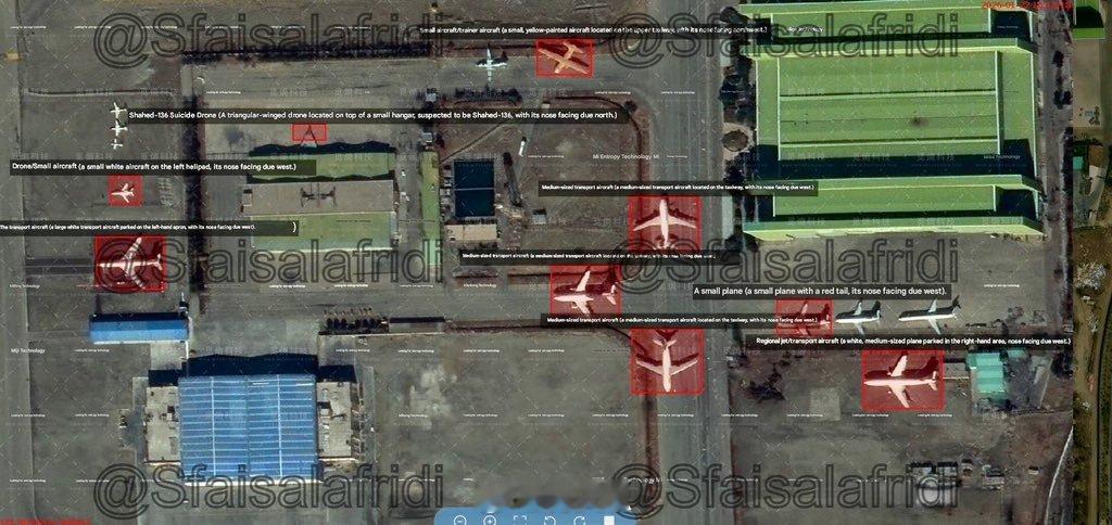 卫星图像显示，136 型“沙赫德”导弹弹药已在伊朗梅赫拉巴德国际机场内的亚什机库