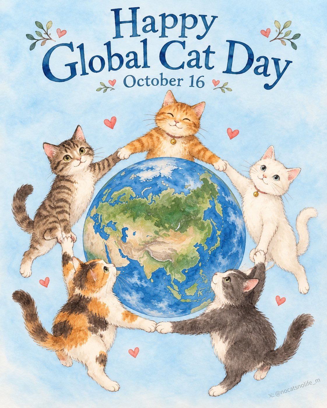 今天是『全球猫咪日』！让我们祝所有猫猫们节日快乐！谢谢小猫！🐱🐱🐱 ​​​