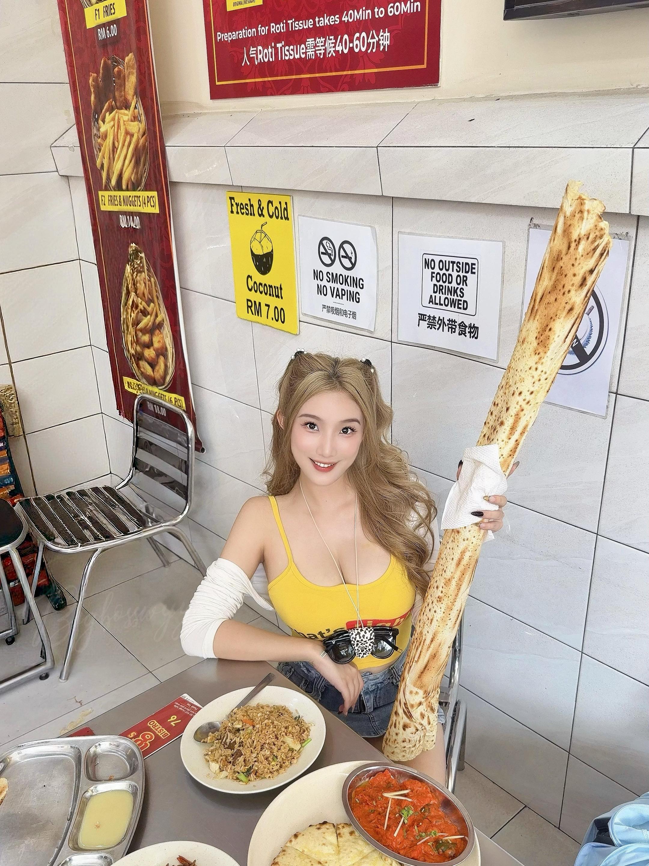 你画的大饼🫓我帮你吃啦😋 打卡🇲🇾超长塔饼～