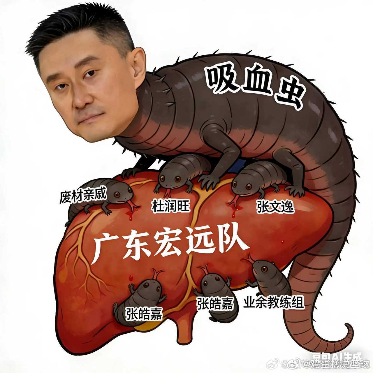 CBA 广东球迷把杜锋做成了大蚂蝗