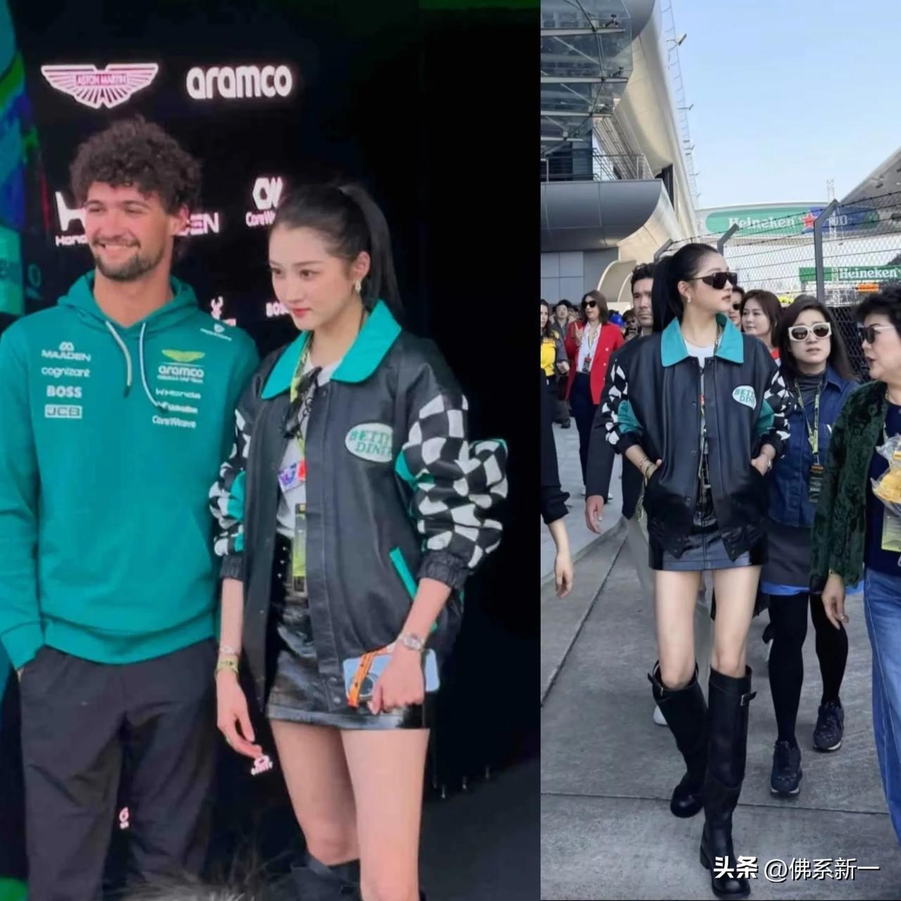 我敢说“腿长”是真有用啊！
关晓彤去上海f1观赛，172身高九头身比例，穿着长靴