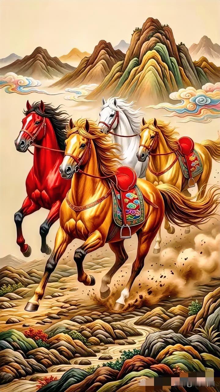 奔腾的骏马，穿越山川，自由驰骋！🌟🐴🏞️