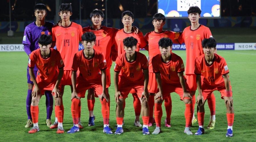 在周二进行的2026年U17男足亚洲杯半决赛中，中国足球u17 队以2:0战胜澳