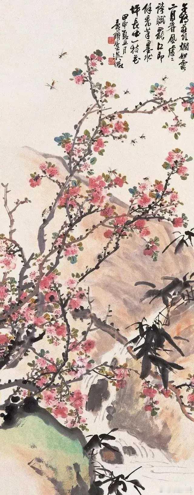 吴徵花鸟画。吴徵（1878—1949），字待秋，名徵，是中国民国时期备受瞩目的山