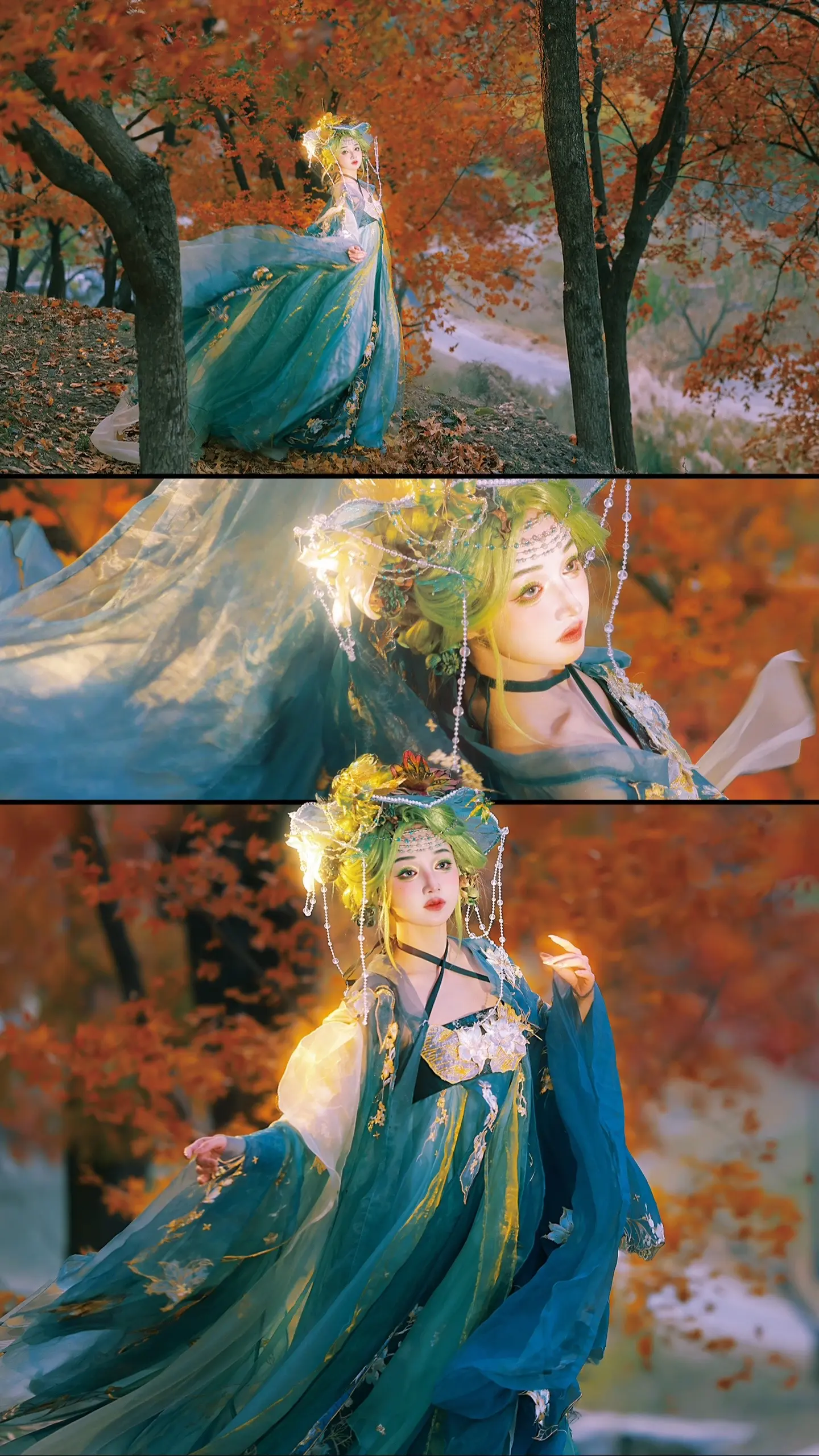 听闻红叶林中有只美丽的绿蝶🧚‍♀️…