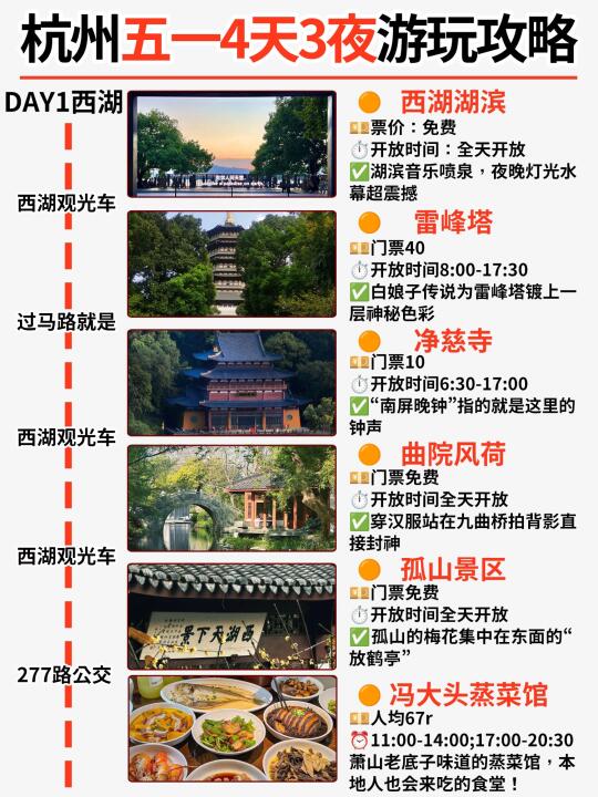 杭州五一行程🔥吐血整理4天3夜路线 ‼