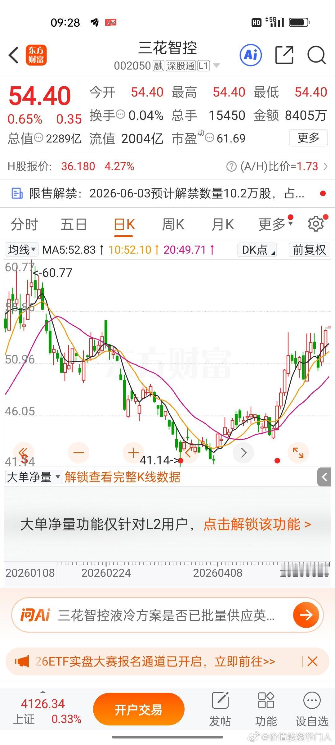 三花智控，逢低关注 