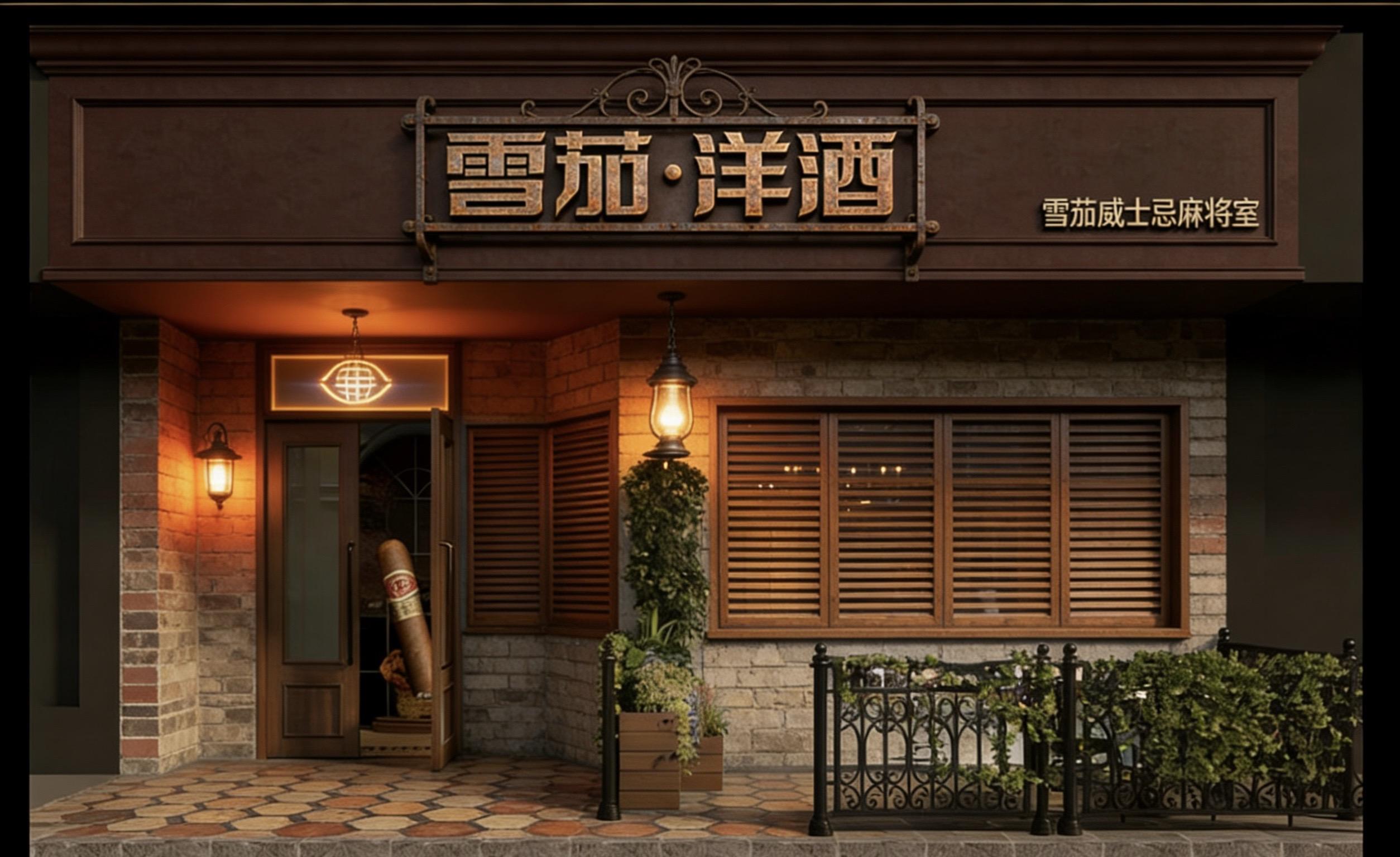 美式古典雪茄馆设计，入魂三件套雪茄洋酒麻将