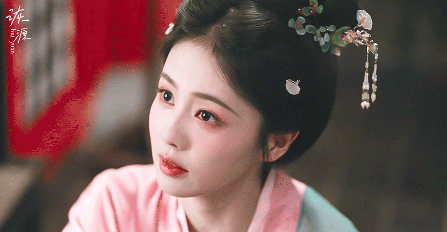 白鹿 《莫离》叶璃 / 动图▷EP36-02 粉衣（粉绿）-蹲下 一个美儿萌之的