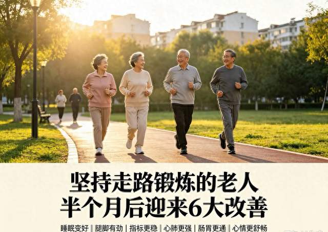 调查发现：坚持走路锻炼的老人，过不了半个月，会迎来6大改善