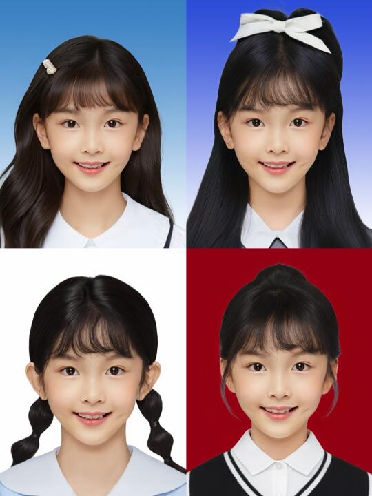 9岁小学生低成本在家自制入学证件照